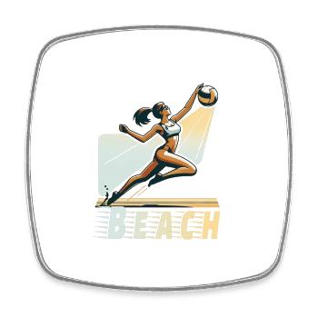 Beach Volleyball - Viereckiger Kühlschrankmagnet - Weiß - Vorne