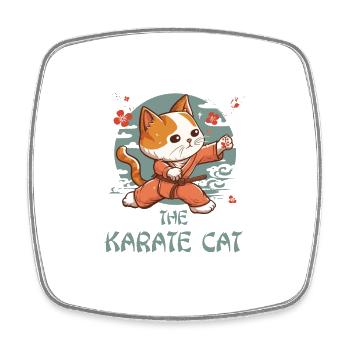 Karatekatze Kampfsportkätzchen Katzenliebhaber - Viereckiger Kühlschrankmagnet - Weiß - Vorne