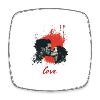 Love bites für Paare und Verliebte - Viereckiger Kühlschrankmagnet - Weiß - Vorne