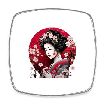 Geisha Kunst Japanische Kultur Floraler Kimono - Viereckiger Kühlschrankmagnet - Weiß - Vorne