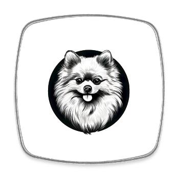 Zwergspitz Hund Hunderasse Pomeranian - Viereckiger Kühlschrankmagnet - Weiß - Vorne