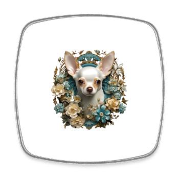 Chihuahua Hund Hunderasse - Viereckiger Kühlschrankmagnet - Weiß - Vorne
