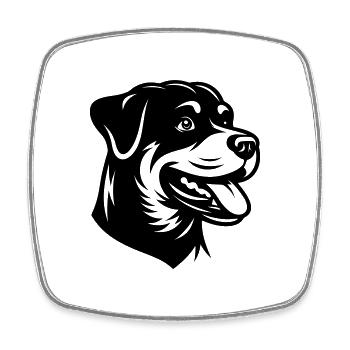Rottweiler Zeichnung Kopf - Viereckiger Kühlschrankmagnet - Weiß - Vorne
