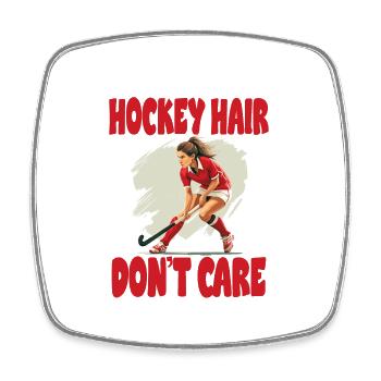 Hockey Hair Don't Care Feldhockey - Viereckiger Kühlschrankmagnet - Weiß - Vorne