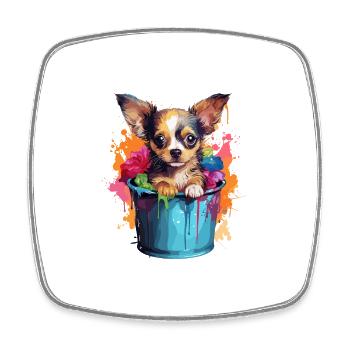 Chihuahua Hund Hunderasse - Viereckiger Kühlschrankmagnet - Weiß - Vorne