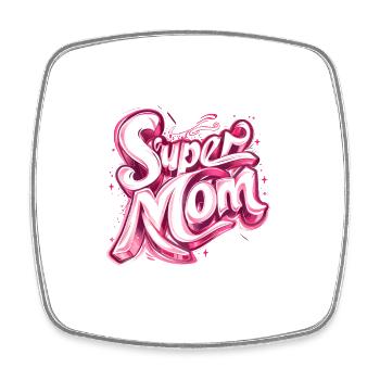 Super Mom Graffiti Style für die Mama Mutter - Viereckiger Kühlschrankmagnet - Weiß - Vorne
