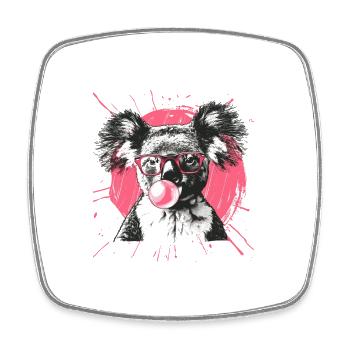 Koala mit Sonnenbrille Bubblegum für einen - Viereckiger Kühlschrankmagnet - Weiß - Vorne