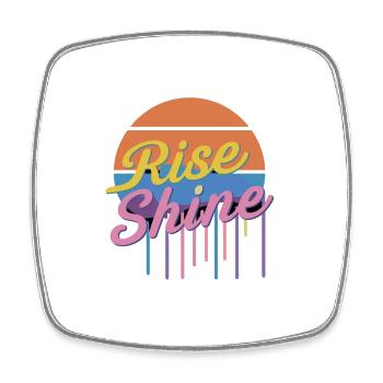 Retro Sunrise Rise and Shine Vintage für - Viereckiger Kühlschrankmagnet - Weiß - Vorne