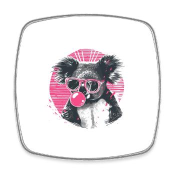 Koala mit Sonnenbrille Bubblegum für einen - Viereckiger Kühlschrankmagnet - Weiß - Vorne