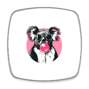 Koala mit Sonnenbrille Bubblegum für einen - Viereckiger Kühlschrankmagnet - Weiß - Vorne