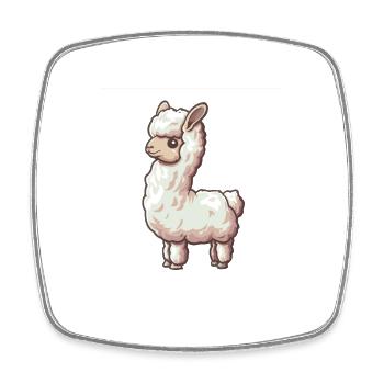 Alpaka Lama für Alpakaliebhaber - Viereckiger Kühlschrankmagnet - Weiß - Vorne