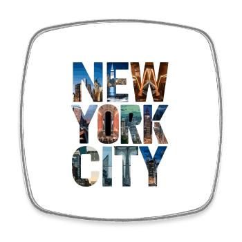 New York City Skyline - Viereckiger Kühlschrankmagnet - Weiß - Vorne