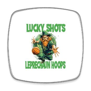 Leprechaun Basketball Irish Irland - Viereckiger Kühlschrankmagnet - Weiß - Vorne