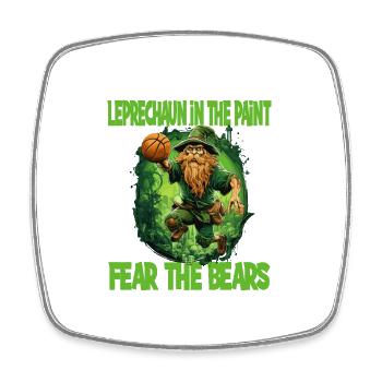 Leprechaun Bart Basketball für einen - Viereckiger Kühlschrankmagnet - Weiß - Vorne