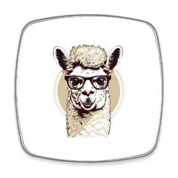 Alpaka Lama für Alpakaliebhaber - Viereckiger Kühlschrankmagnet - Weiß - Vorne