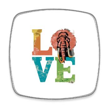 Vintage Love Mammut für einen Mammutliebhaber - Viereckiger Kühlschrankmagnet - Weiß - Vorne