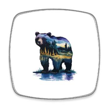 Wald Bär Natur Wildlife Kunst Berg Tier - Viereckiger Kühlschrankmagnet - Weiß - Vorne