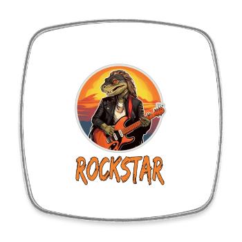 Reptil-Musiker mit E-Gitarre - Viereckiger Kühlschrankmagnet - Weiß - Vorne