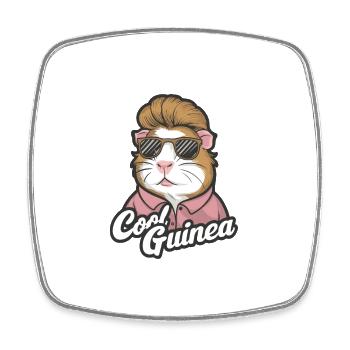 Coole Meerschweinchen mit Herz-Sonnenbrille - Viereckiger Kühlschrankmagnet - Weiß - Vorne