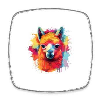 Alpaka Lama für Alpakaliebhaber - Viereckiger Kühlschrankmagnet - Weiß - Vorne