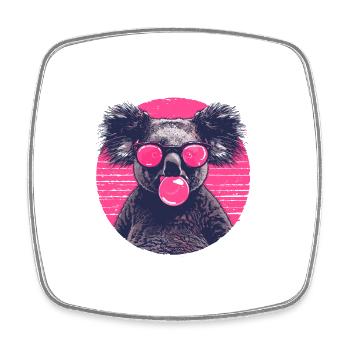 Koala mit Sonnenbrille Bubblegum für einen - Viereckiger Kühlschrankmagnet - Weiß - Vorne