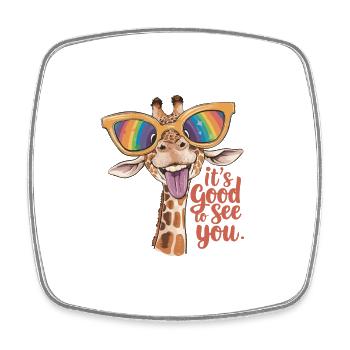 Witzige Giraffe Sonnenbrille Lustiger Spruch - Viereckiger Kühlschrankmagnet - Weiß - Vorne