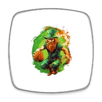 Leprechaun Basketball Irish Irland - Viereckiger Kühlschrankmagnet - Weiß - Vorne