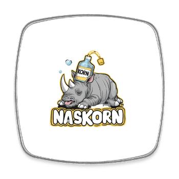 Naskorn Nashorn mit Korn - Viereckiger Kühlschrankmagnet - Weiß - Vorne
