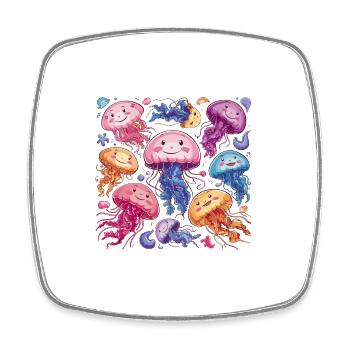 Qualle Schwarm Sea Beach Meduse Marine Diver - Viereckiger Kühlschrankmagnet - Weiß - Vorne