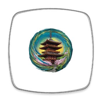 Japanischer Haus Kominka für einen Japan Fan - Viereckiger Kühlschrankmagnet - Weiß - Vorne