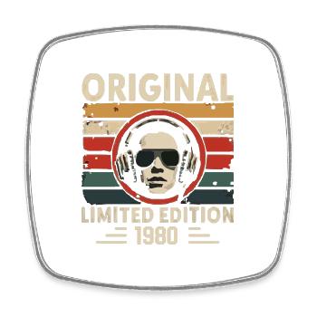 Original 1980's Retro Anniversary 1980's Vintage 1980's - Square fridge magnet - white - Front