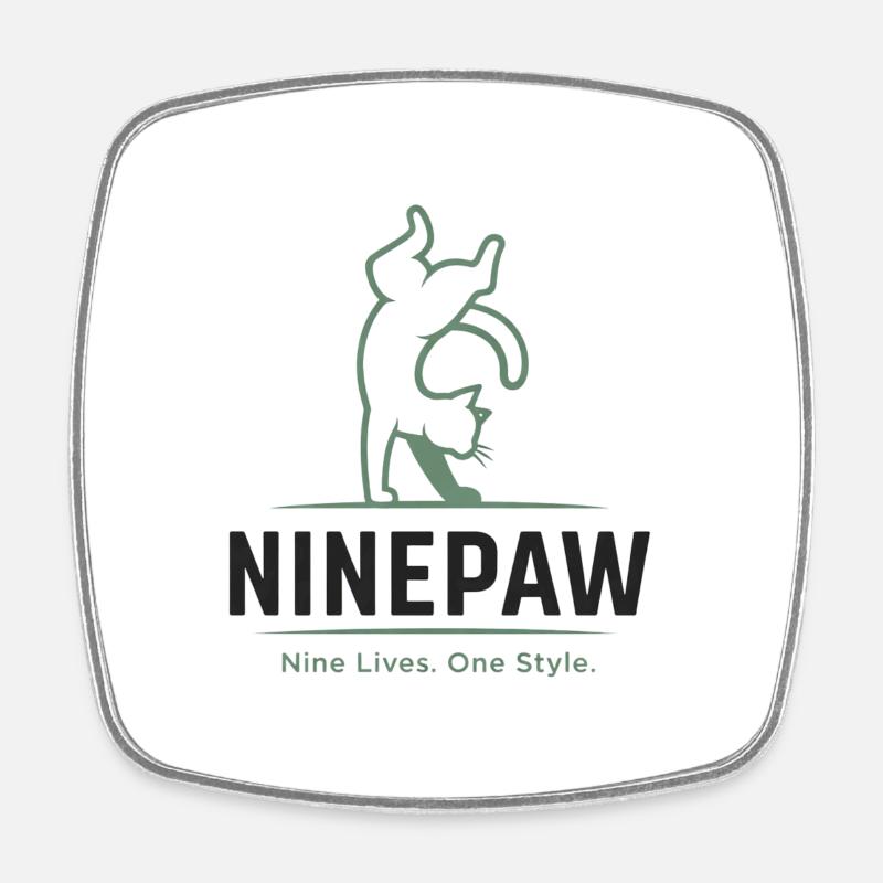 Ninepaw Logo - Square fridge magnet - white