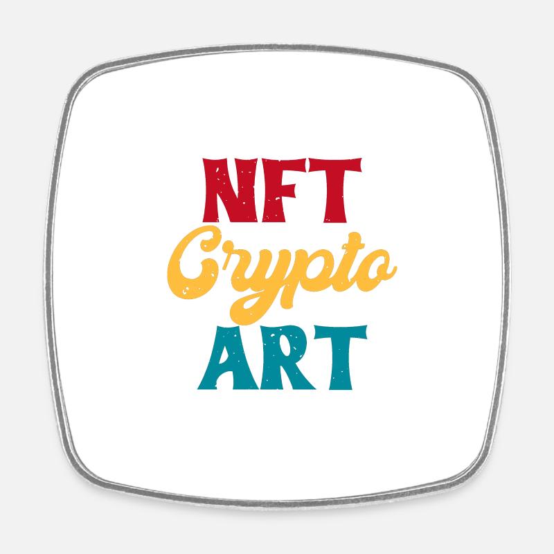 NFT crypto Art - Magnet carré - blanc