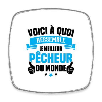 Voici à quoi ressemble meilleur pêcheur du monde - Magnet carré - blanc - Devant