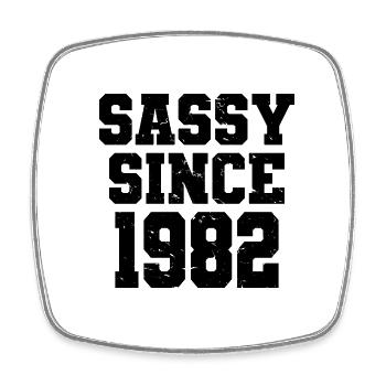 Sassy Since 1982 Funny 40th Birthday Men & Women - Square fridge magnet - white - Front