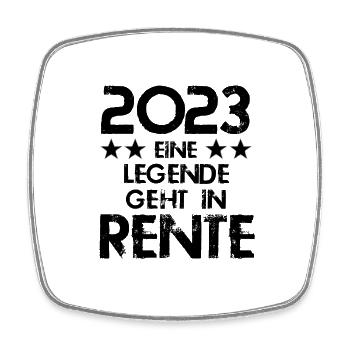 2023 eine Legende geht in Rente - Viereckiger Kühlschrankmagnet - Weiß - Vorne