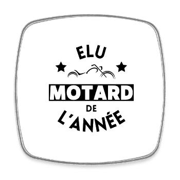 Élu motard de l'année - Magnet carré - blanc - Devant