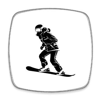 Snowboard Girl - Hobby / Sport Sticker - Viereckiger Kühlschrankmagnet - Weiß - Vorne