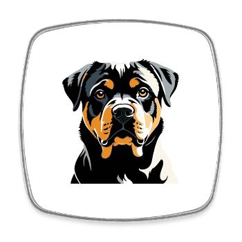 Rottweiler - Pet Dog Sticker - Viereckiger Kühlschrankmagnet - Weiß - Vorne