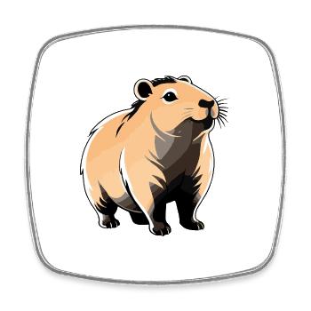 Capybara - Cute Animal Sticker - Viereckiger Kühlschrankmagnet - Weiß - Vorne