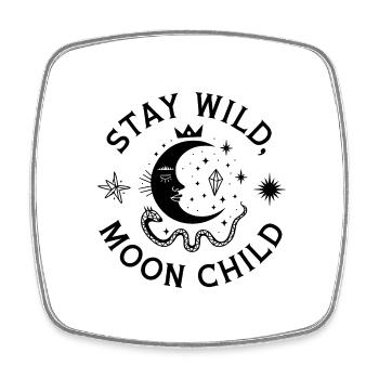 Stay Wild Moon Child - Astronomy Design - Magnet carré - blanc - Devant