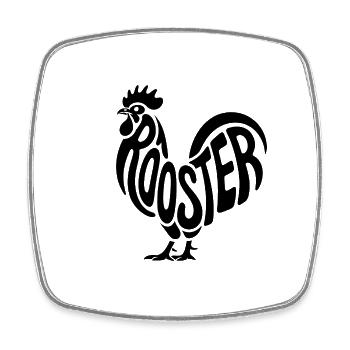 Coq - Cool Chicken Logo - Magnet carré - blanc - Devant