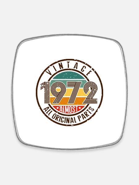 Vintage 1972 almost all original - Square fridge magnet - white