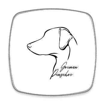 ENGLISH PINSCHER Profile Dogs Dog Wilsigns - Square fridge magnet - white - Front