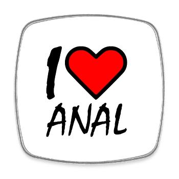 I love - Square fridge magnet - white - Front
