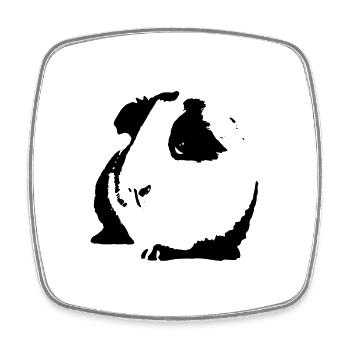 Hamster Guinea pig Black white - Square fridge magnet - white - Front