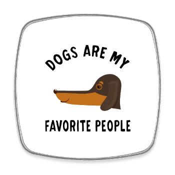 Dogs Are My Favorite People mon chien préférré - Magnet carré - blanc - Devant