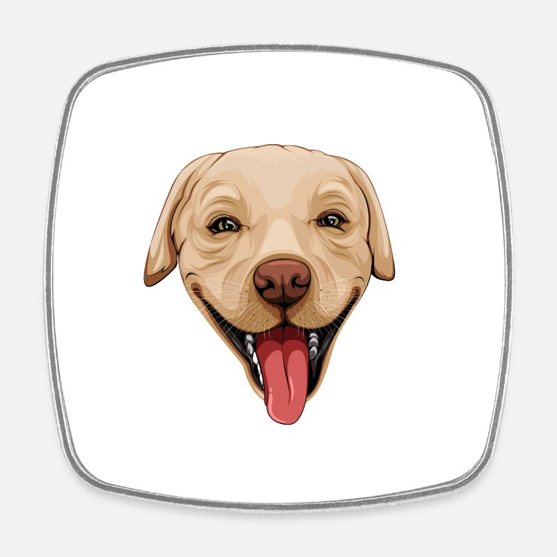 Happy Labrador - Square fridge magnet - white
