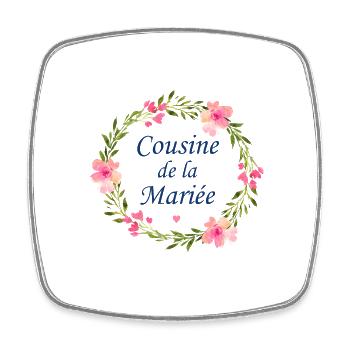 Cousine de la mariée - Magnet carré - blanc - Devant