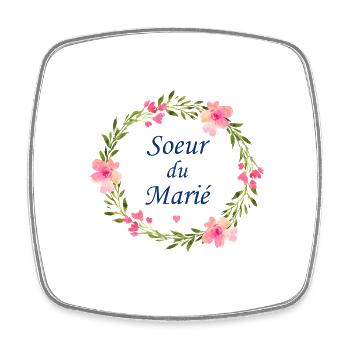 Soeur du marié - Magnet carré - blanc - Devant
